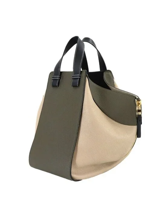 Loewe Hammock 2-Way Bag Leather Khaki Beige Medium - Picture 3 of 10